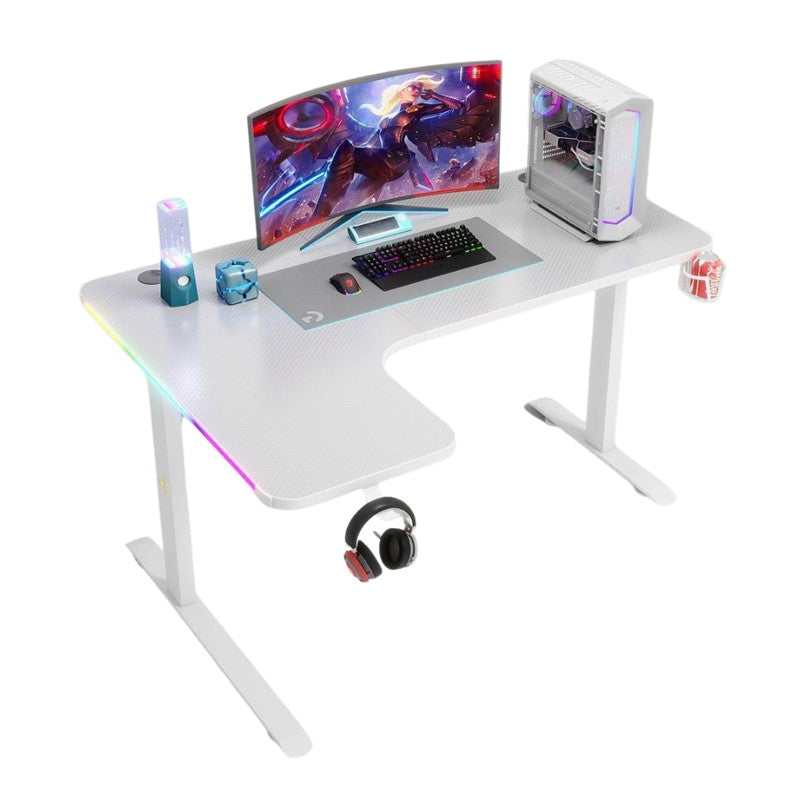 Royal RGB L Gaming Desk (Left Side) 140 x 60 x 100 cm - White Royal RGB L Gaming Desk (Left Side) 140 x 60 x 100 cm - White